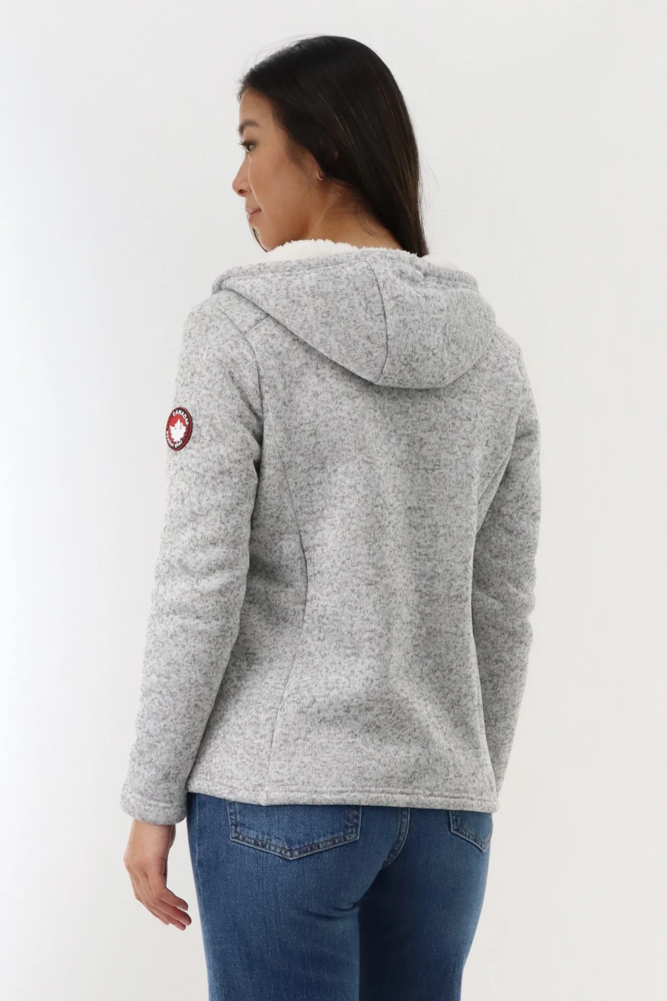 Canada Weather Gear Sherpa Lined Fleece Zip Up Hoodie - Grey - Image 3