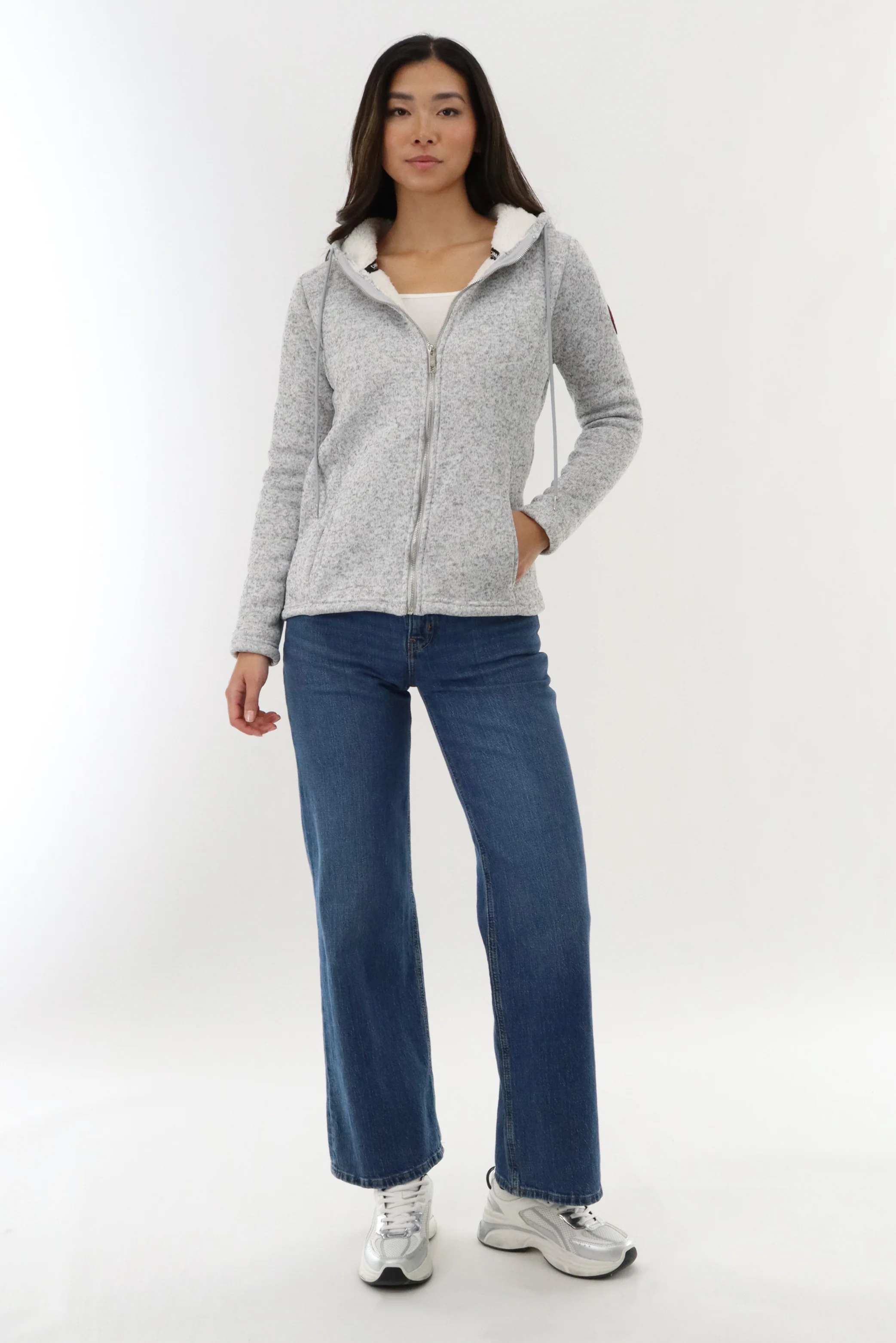 Canada Weather Gear Sherpa Lined Fleece Zip Up Hoodie - Grey - Image 5