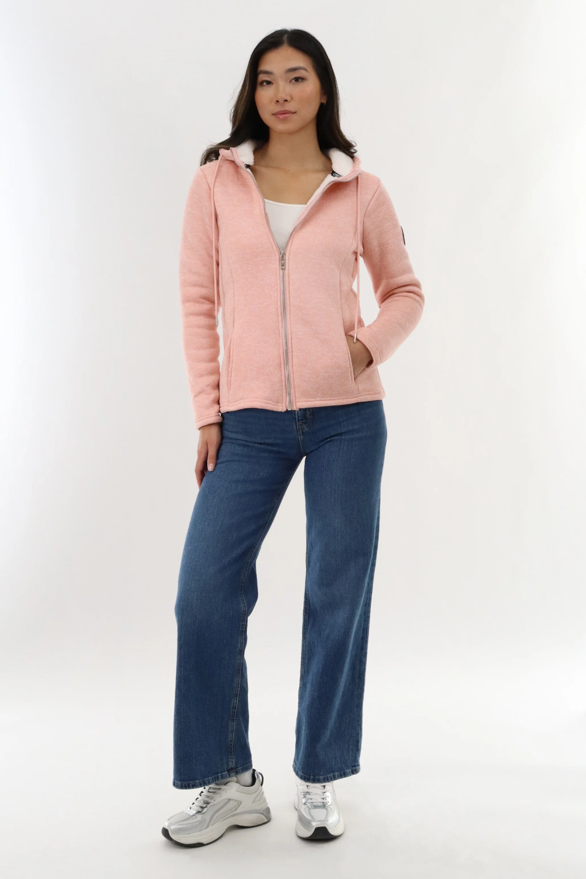Canada Weather Gear Sherpa Lined Fleece Zip Up Hoodie - Blush - Image 5