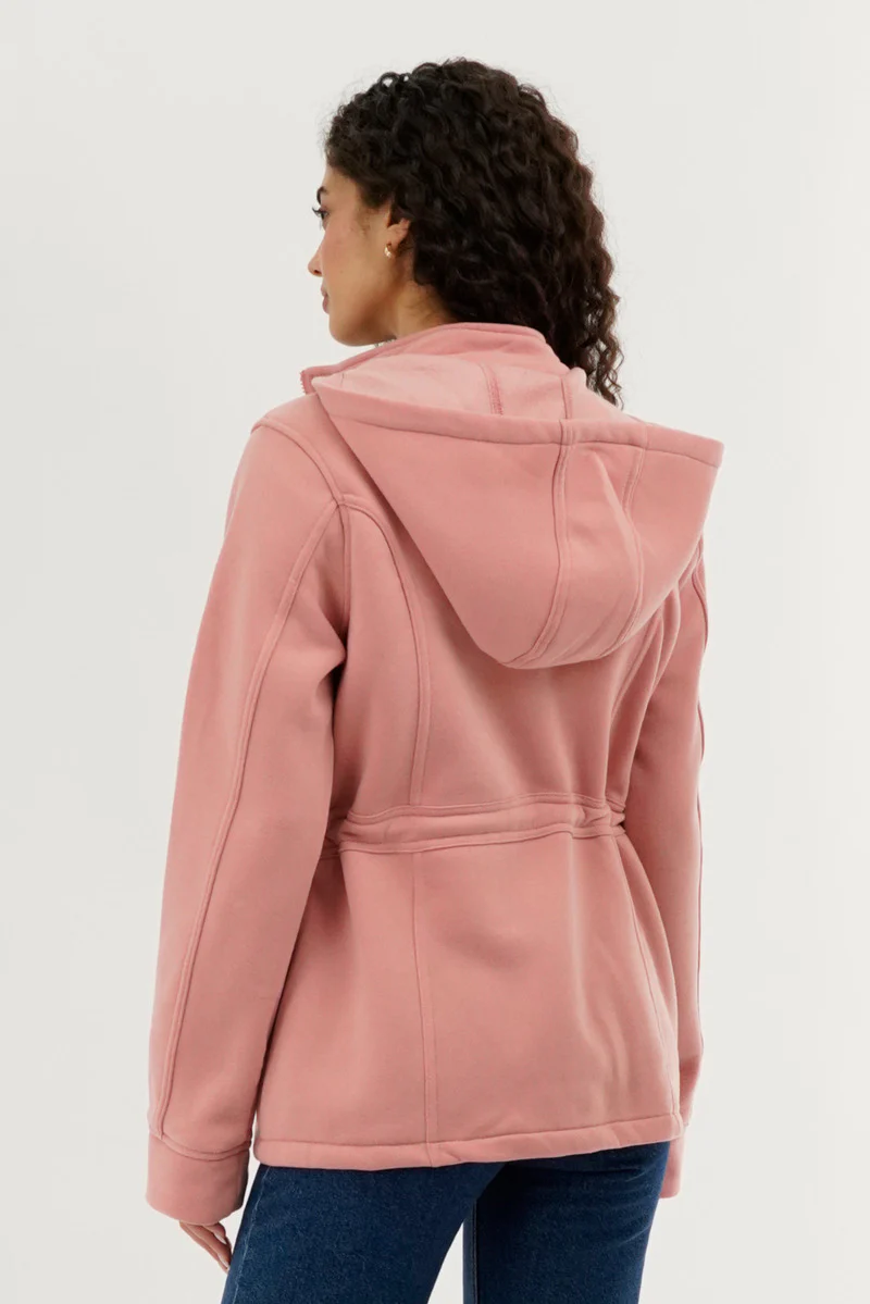 New Look Fleece Utility Pocket Lightweight Jacket - Pink - Image 3