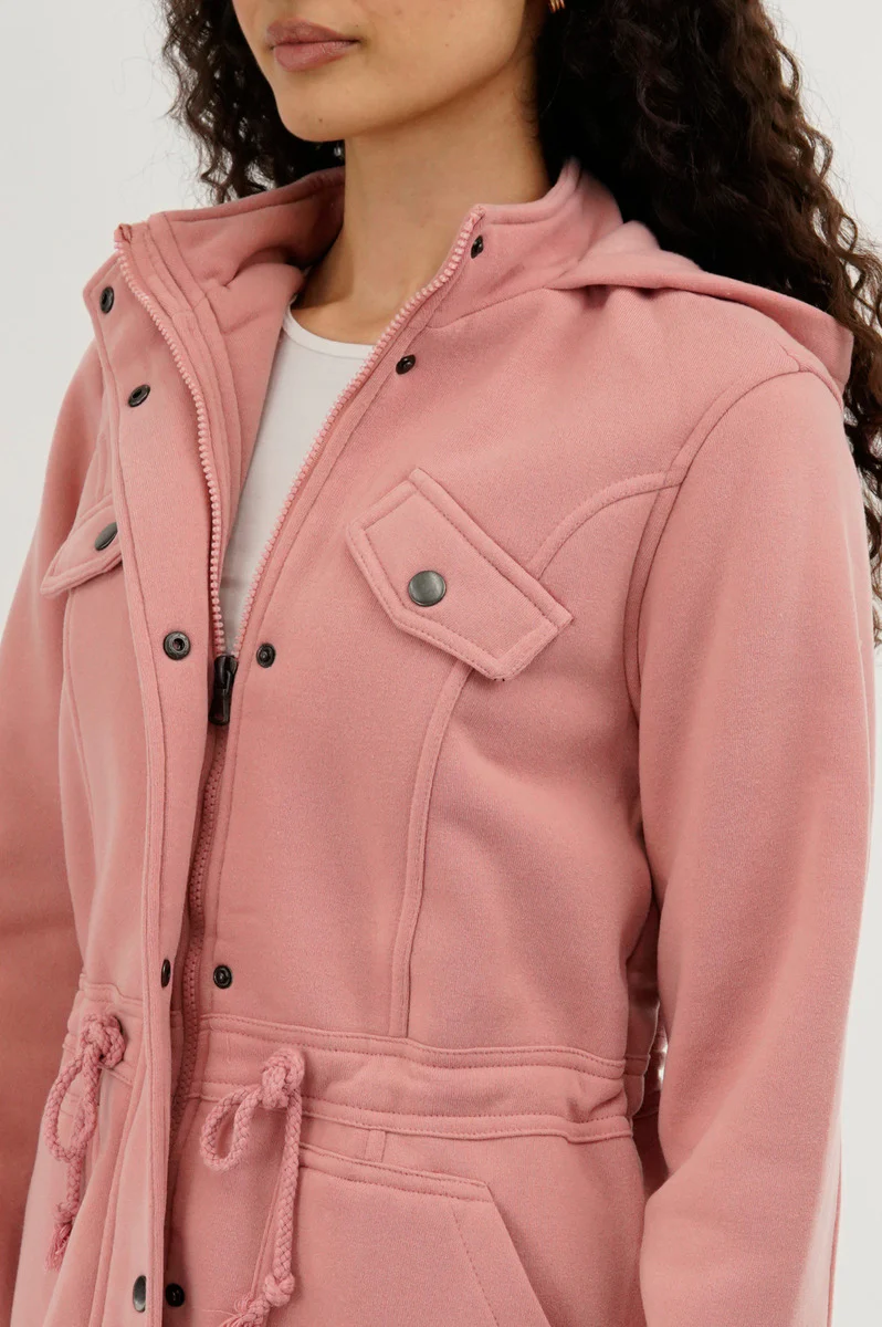 New Look Fleece Utility Pocket Lightweight Jacket - Pink - Image 4
