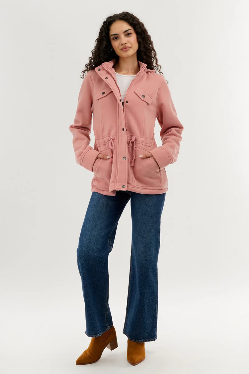 New Look Fleece Utility Pocket Lightweight Jacket - Pink - Image 5