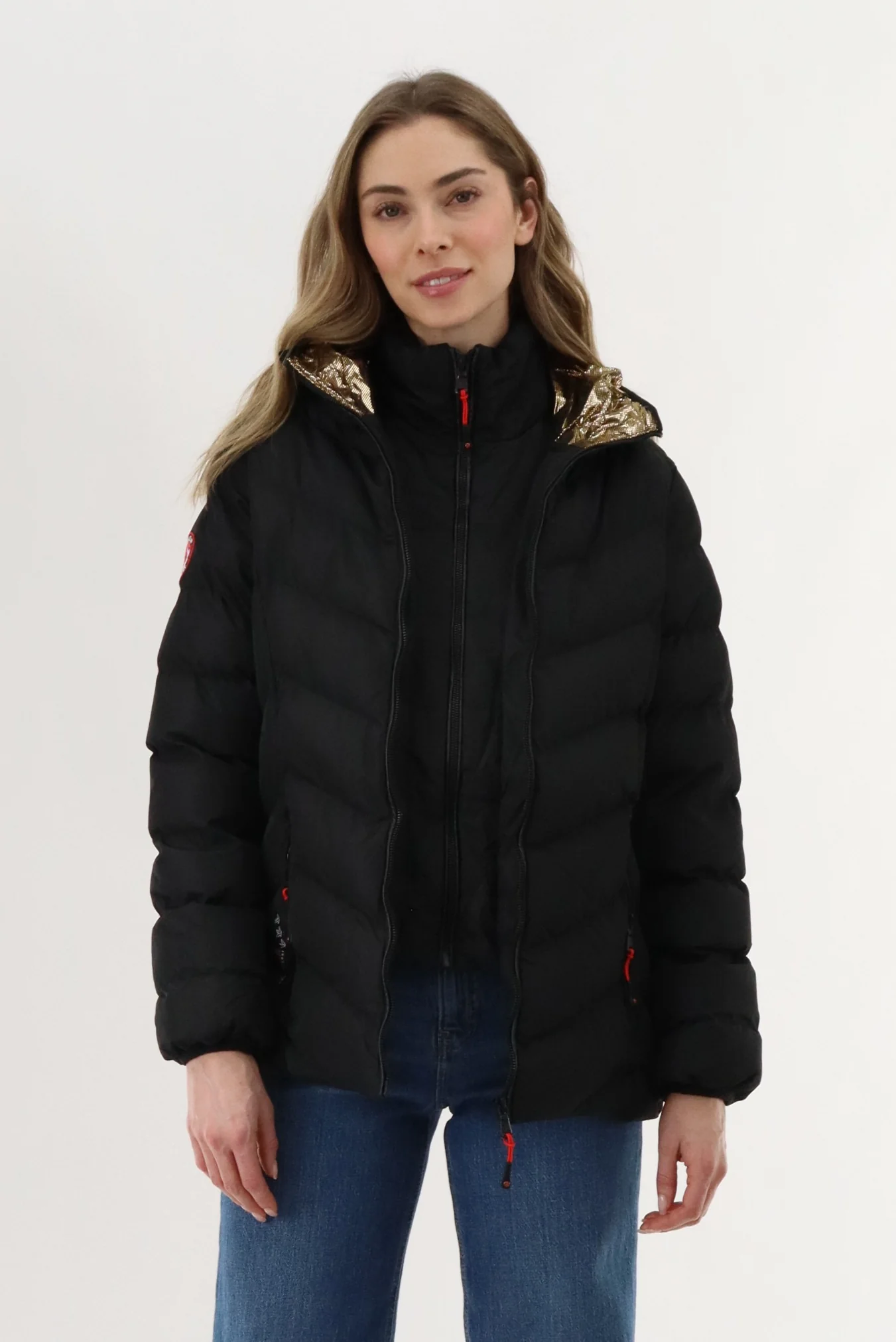 Canada Weather Gear Quilted Puffer Double Zip Bomber Jacket - Black