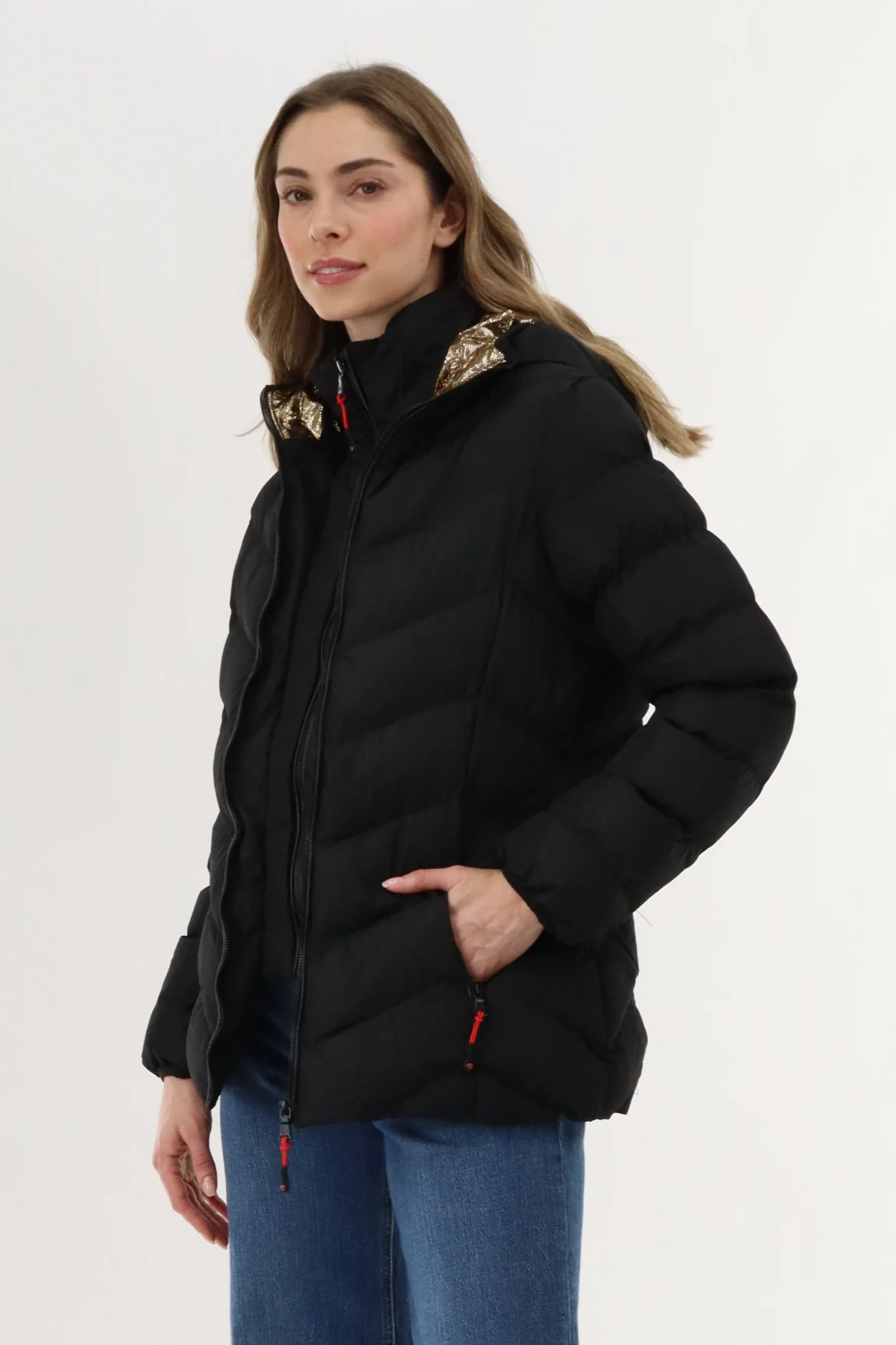 Canada Weather Gear Quilted Puffer Double Zip Bomber Jacket - Black - Image 2