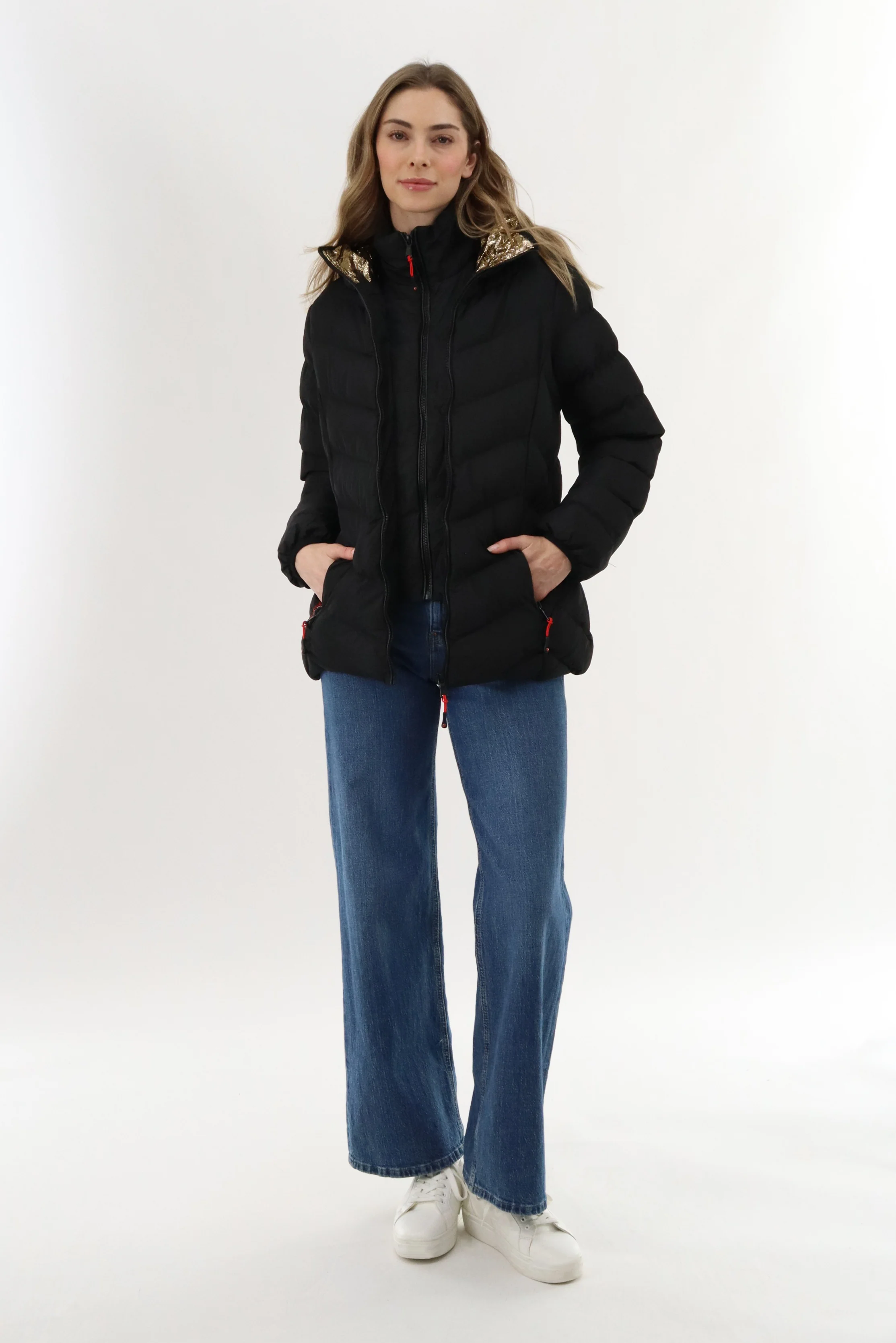 Canada Weather Gear Quilted Puffer Double Zip Bomber Jacket - Black - Image 5
