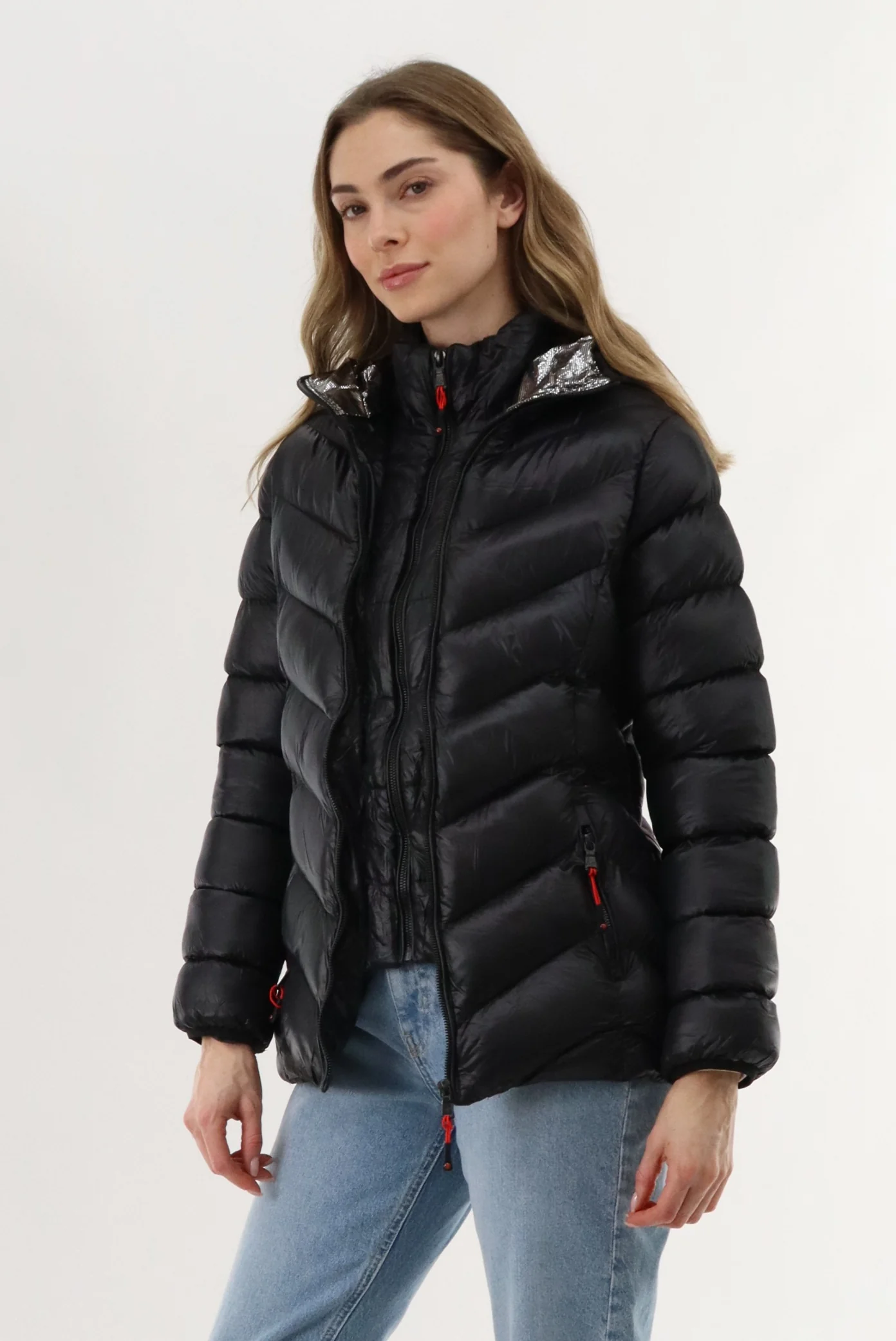 Canada Weather Gear Quilted Puffer Double Zip Bomber Jacket - Black - Image 2