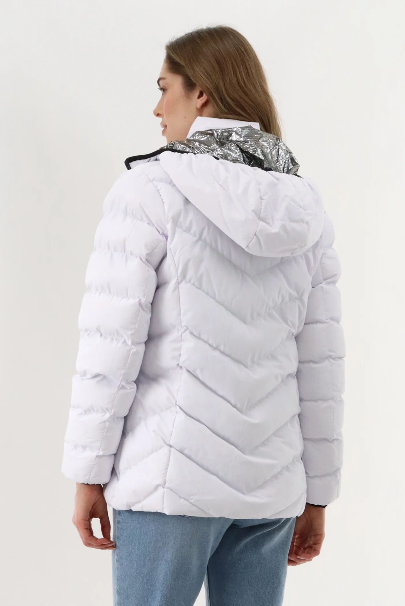 Canada Weather Gear Quilted Puffer Double Zip Bomber Jacket - White - Image 3