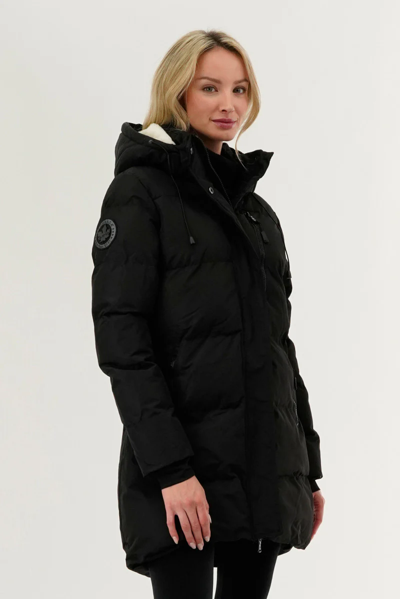 Canada Weather Gear Colour Block Puffer Parka Jacket - Black - Image 2