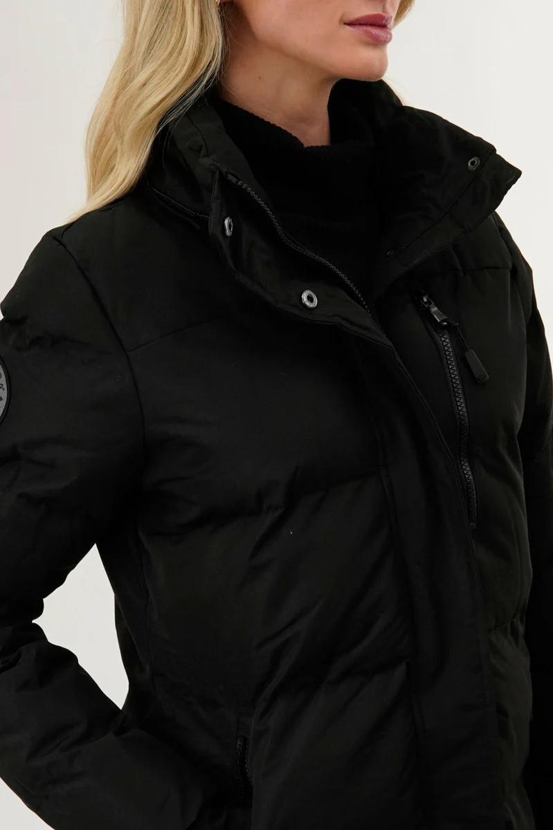 Canada Weather Gear Colour Block Puffer Parka Jacket - Black - Image 4