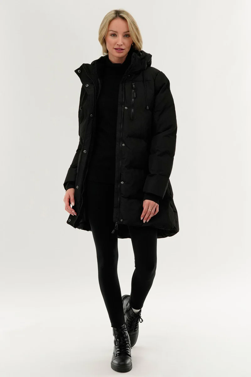 Canada Weather Gear Colour Block Puffer Parka Jacket - Black - Image 5