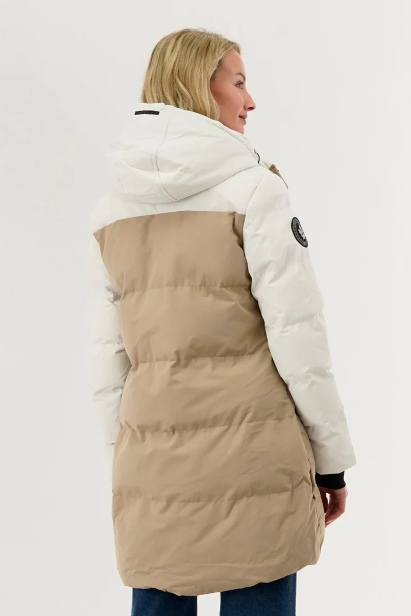 Canada Weather Gear Colour Block Puffer Parka Jacket - Beige - Image 3