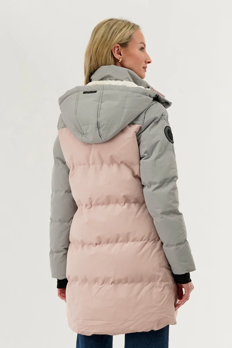 Canada Weather Gear Colour Block Puffer Parka Jacket - Pink - Image 3