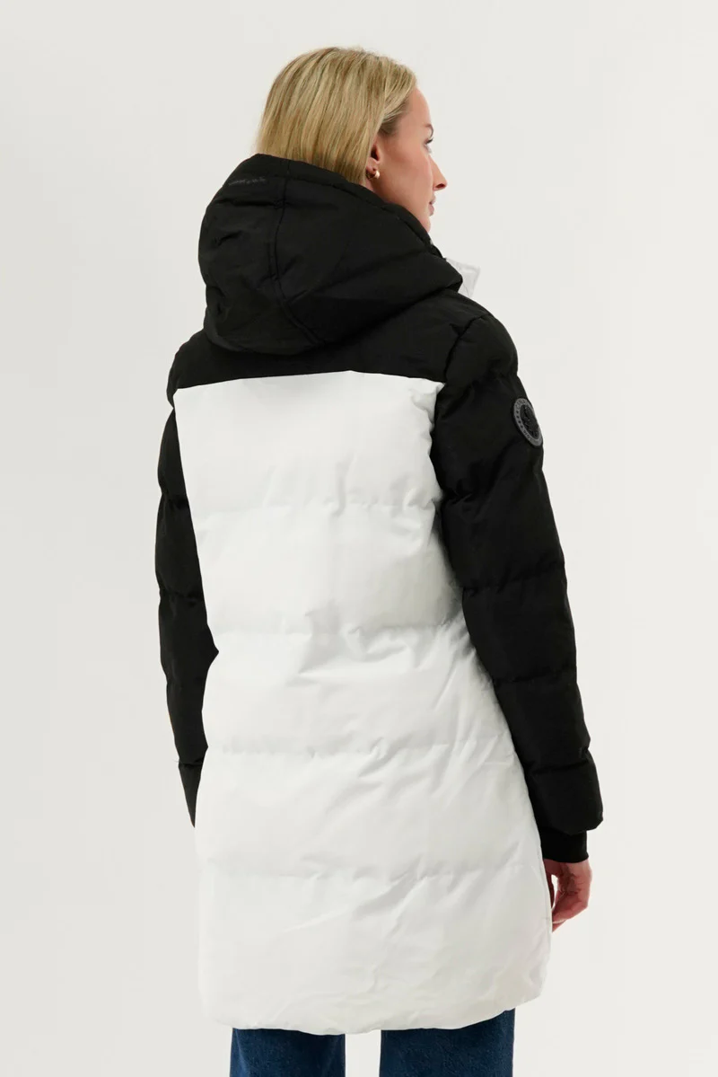 Canada Weather Gear Colour Block Puffer Parka Jacket - White - Image 3
