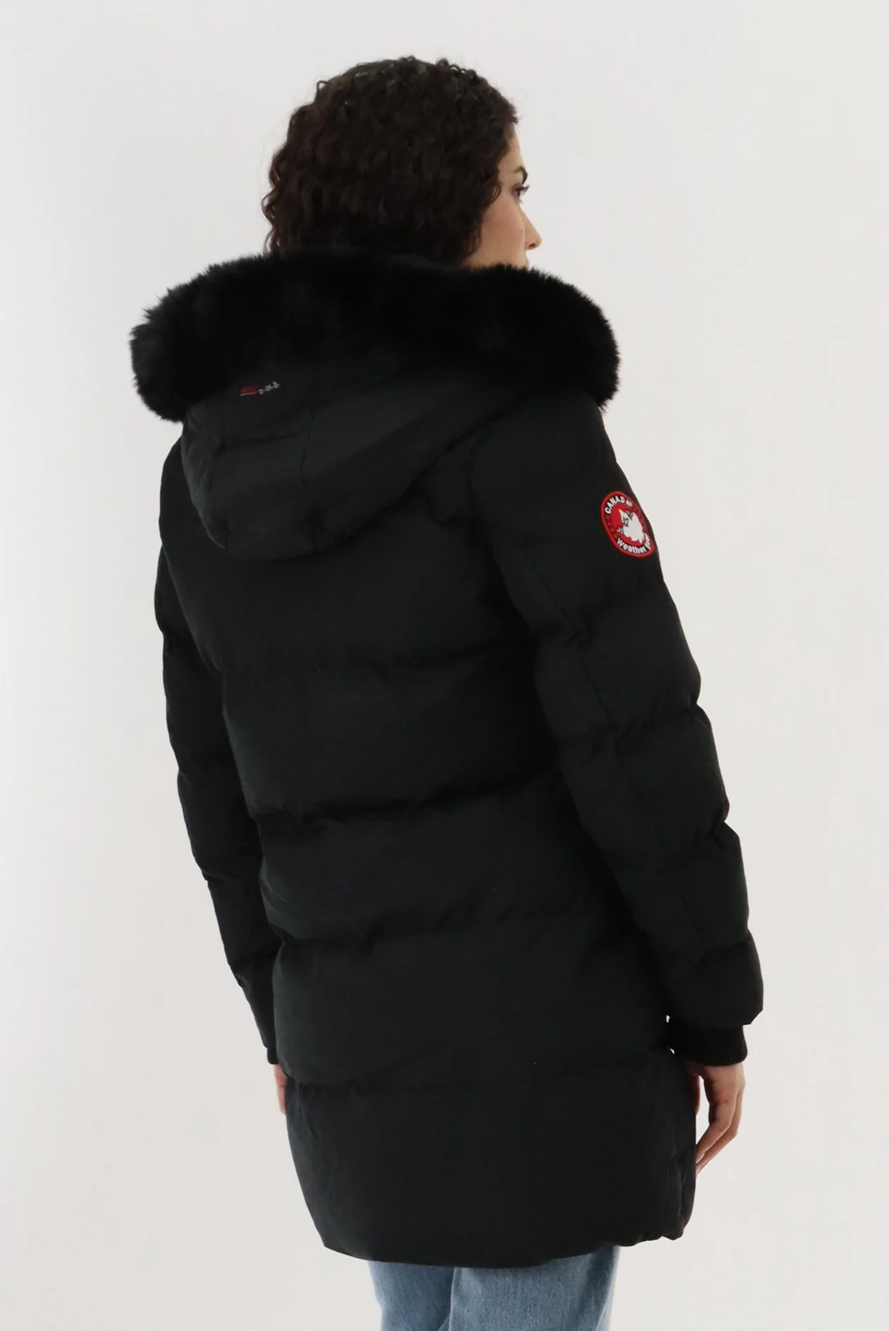 Canada Weather Gear Hip Length Quilted Parka Jacket - Black - Image 3