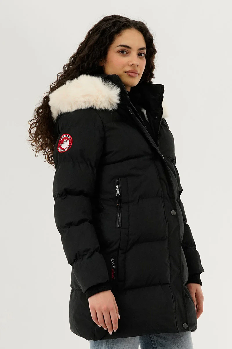 Canada Weather Gear Hip Length Parka Jacket - Black - Image 2