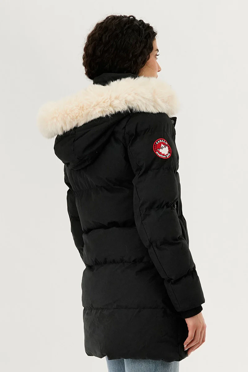Canada Weather Gear Hip Length Parka Jacket - Black - Image 3