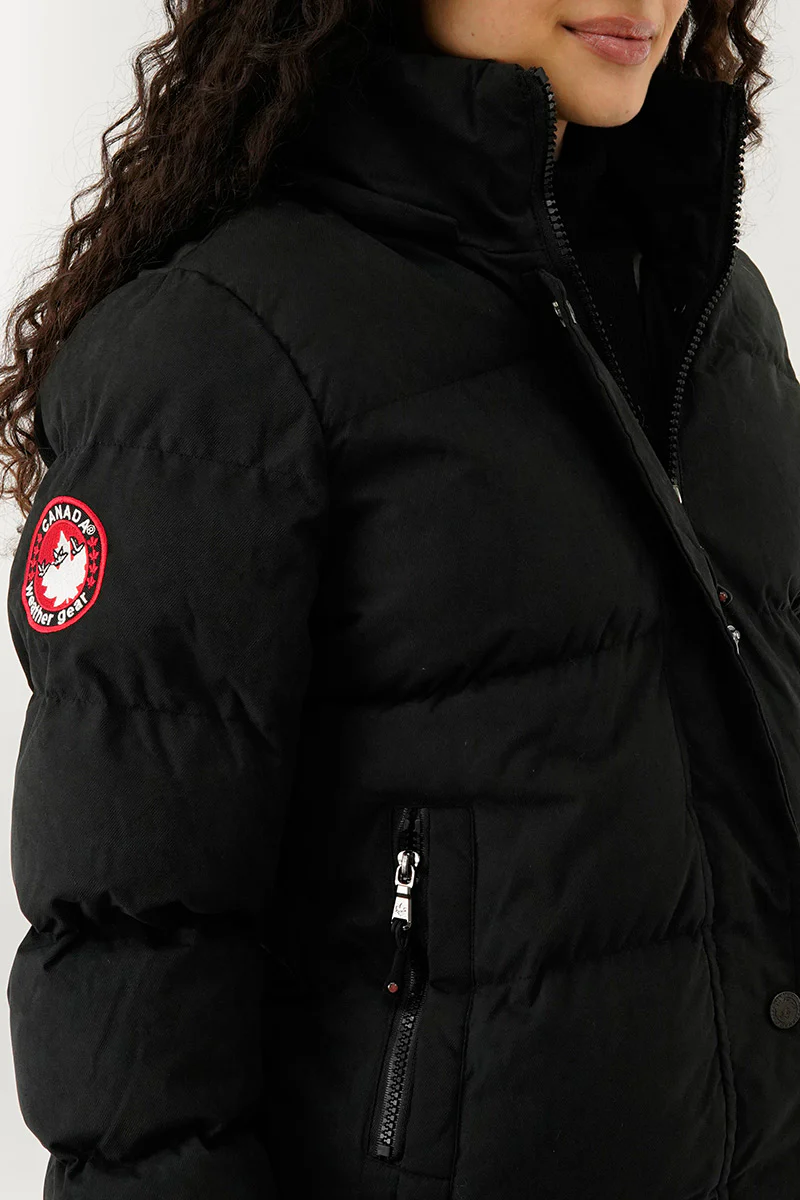 Canada Weather Gear Hip Length Parka Jacket - Black - Image 4