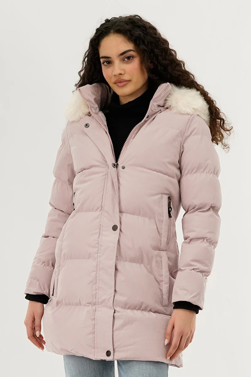 Canada Weather Gear Hip Length Parka Jacket - Pink