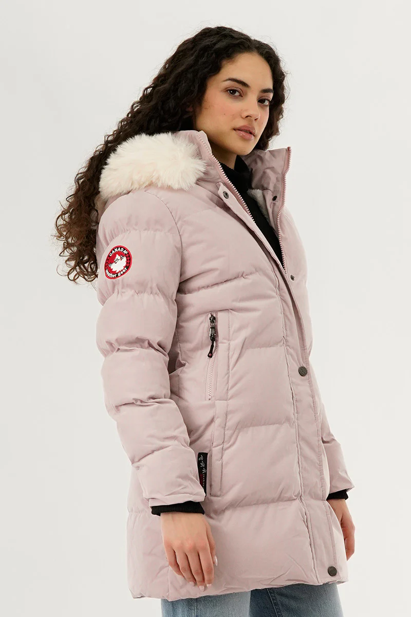 Canada Weather Gear Hip Length Parka Jacket - Pink - Image 2
