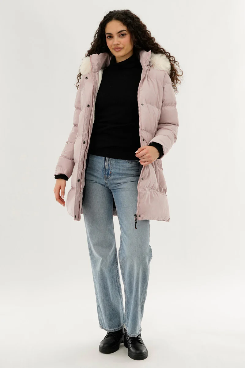 Canada Weather Gear Hip Length Parka Jacket - Pink - Image 5