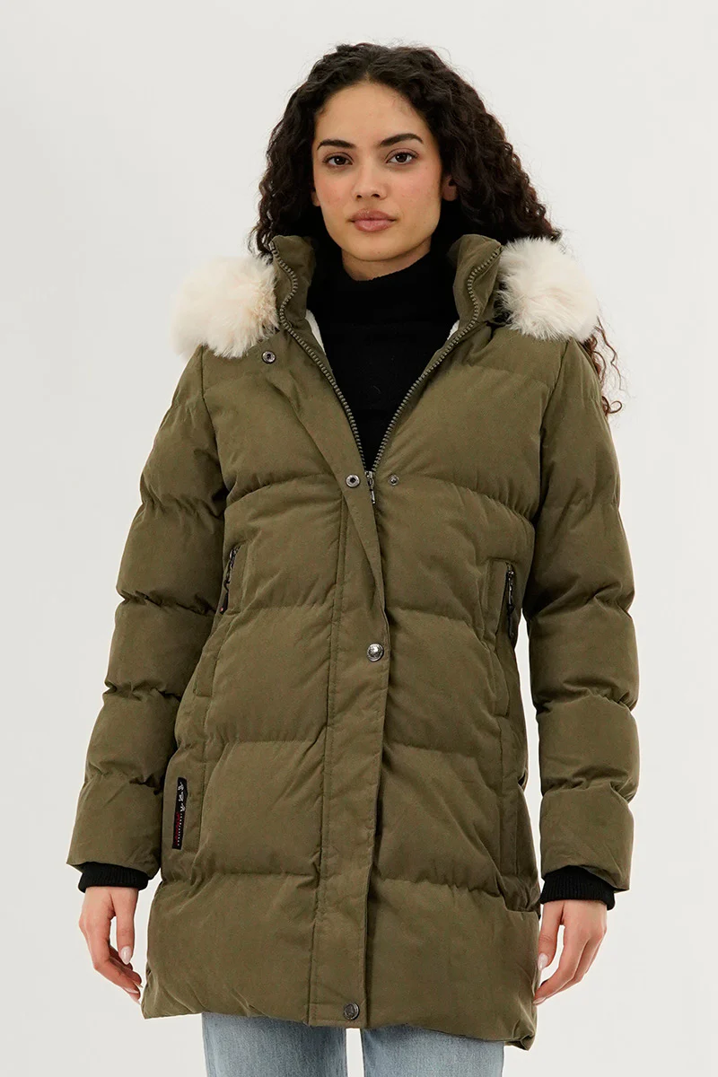 Canada Weather Gear Hip Length Parka Jacket - Green