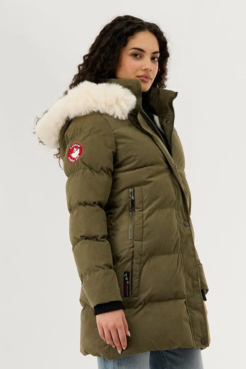 Canada Weather Gear Hip Length Parka Jacket - Green - Image 2