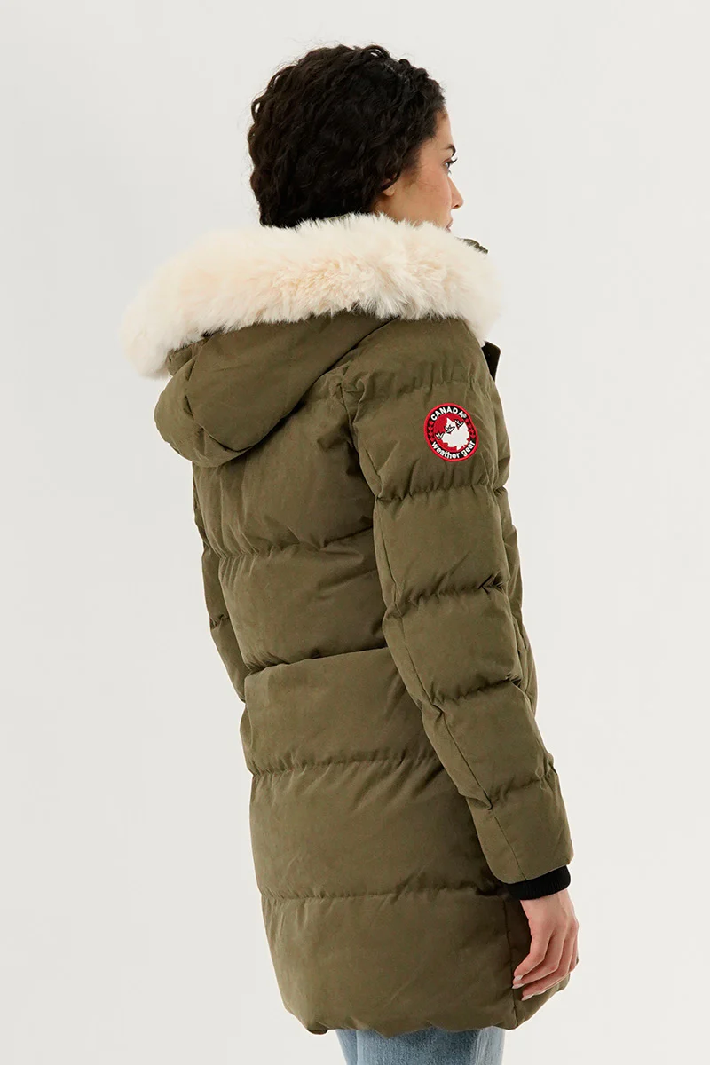 Canada Weather Gear Hip Length Parka Jacket - Green - Image 3
