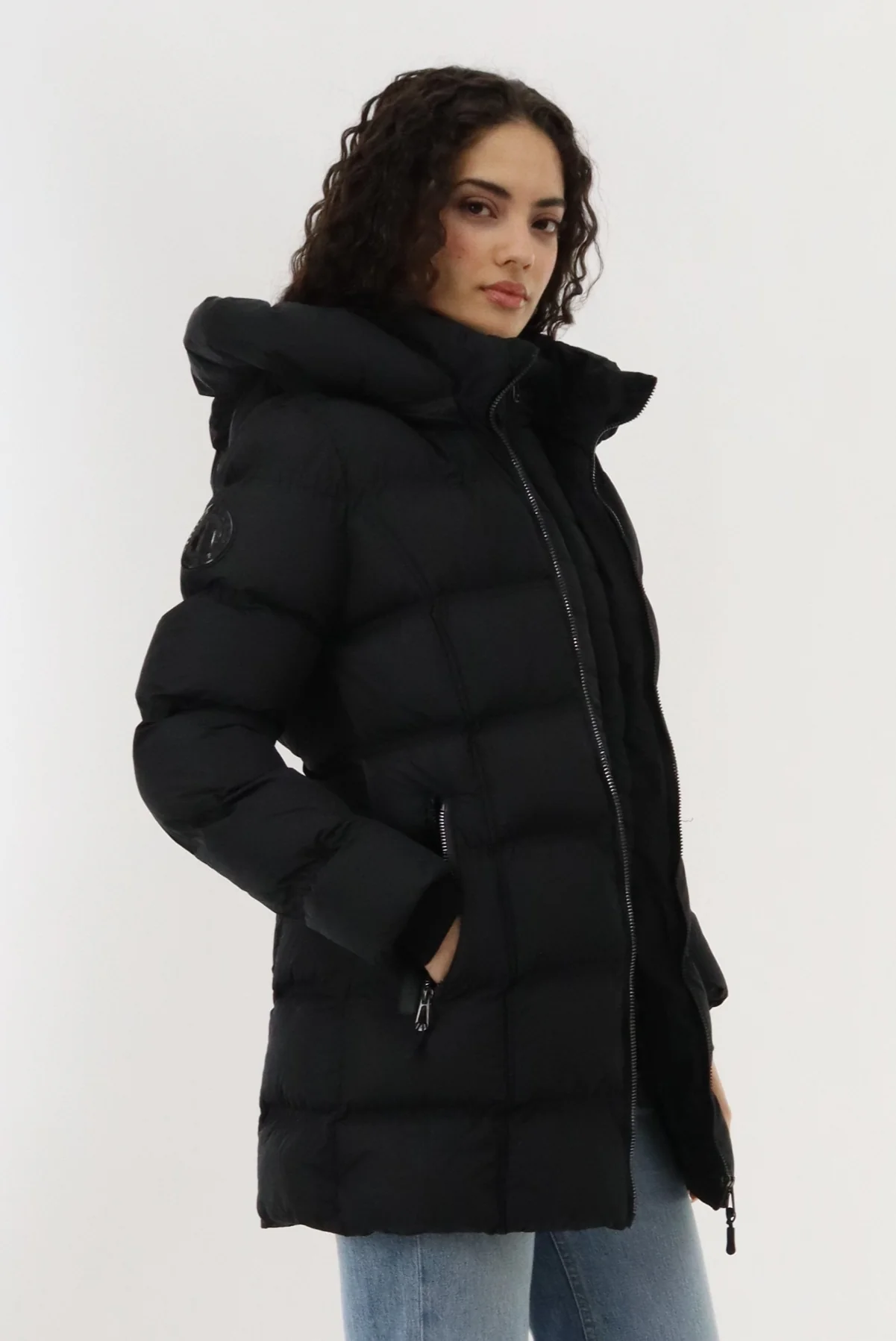 Canada Weather Gear Double Zip Hooded Parka Jacket - Black - Image 2
