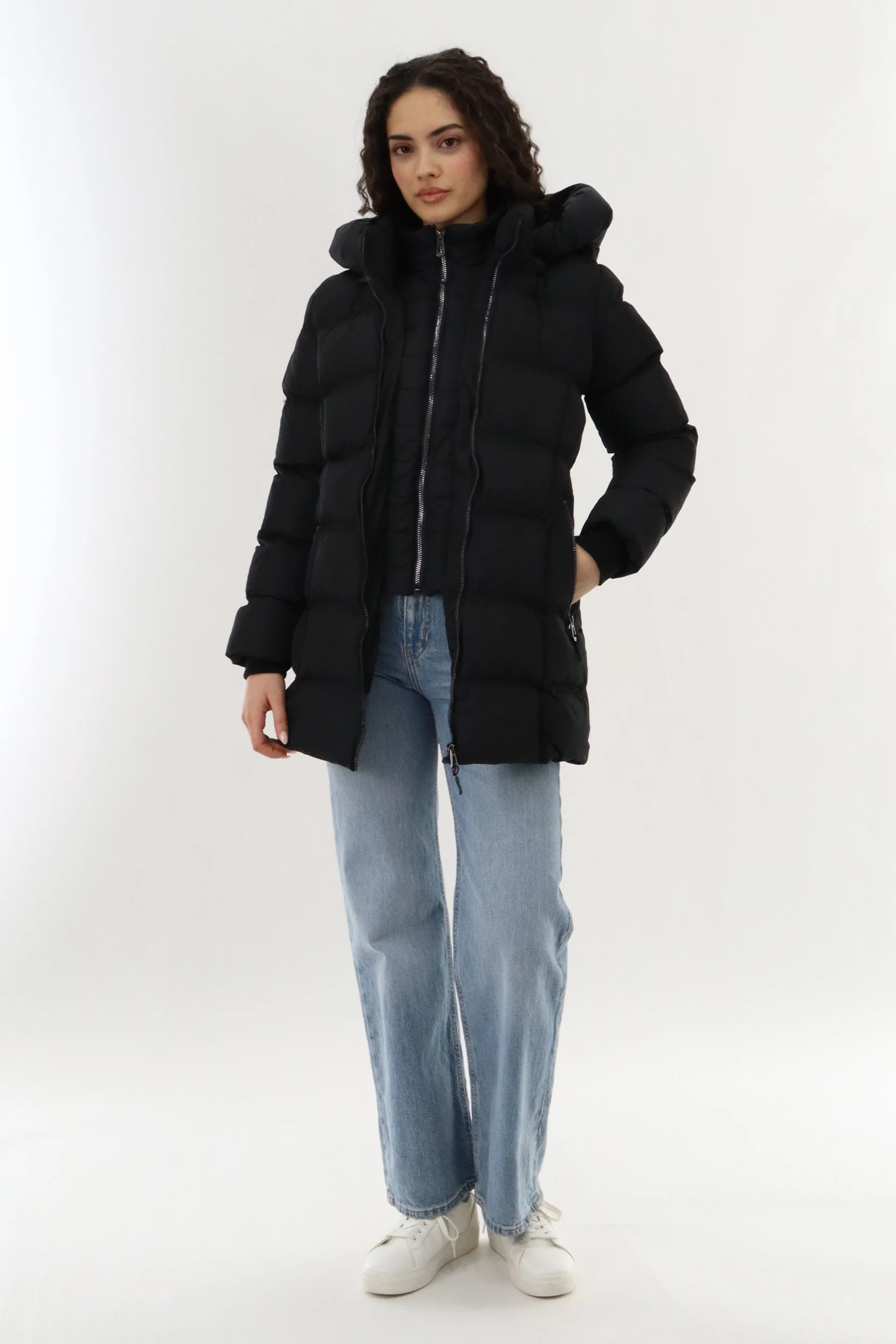 Canada Weather Gear Double Zip Hooded Parka Jacket - Black - Image 5
