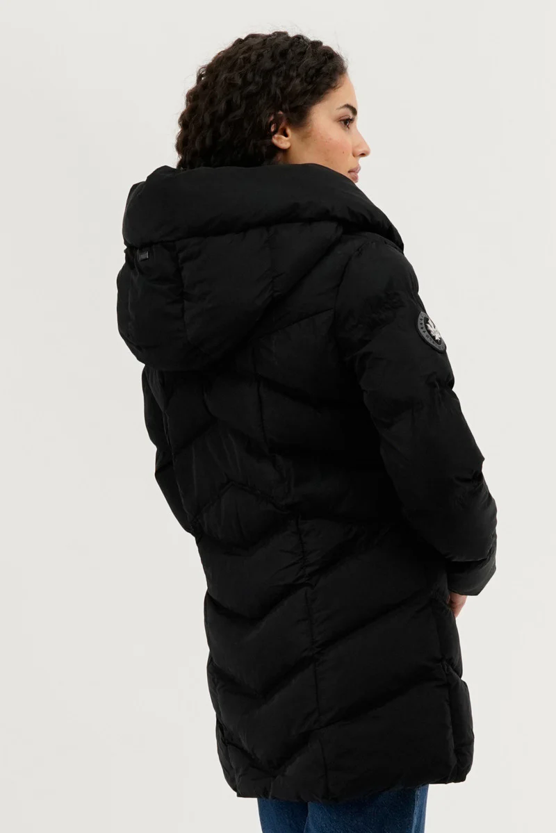 Canada Weather Gear Chevron Quilted Parka Jacket - Black - Image 3