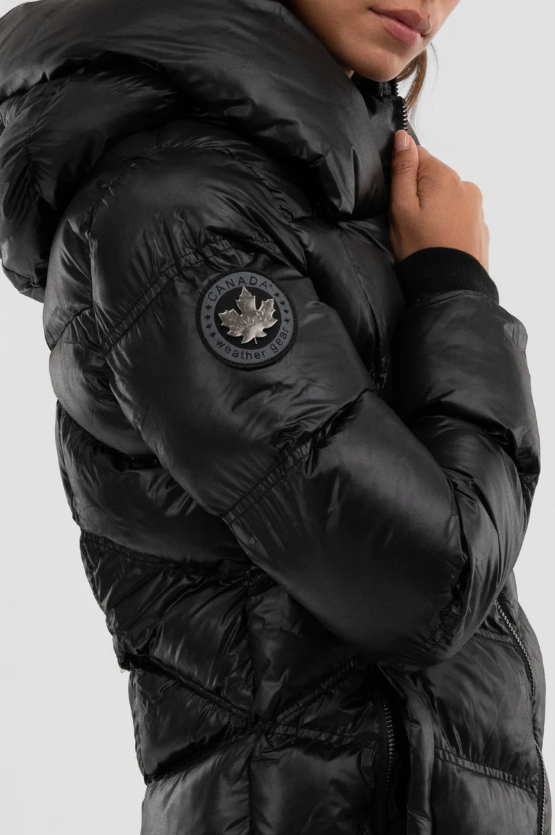 Canada Weather Gear Chevron Quilted Parka Jacket - Black - Image 4
