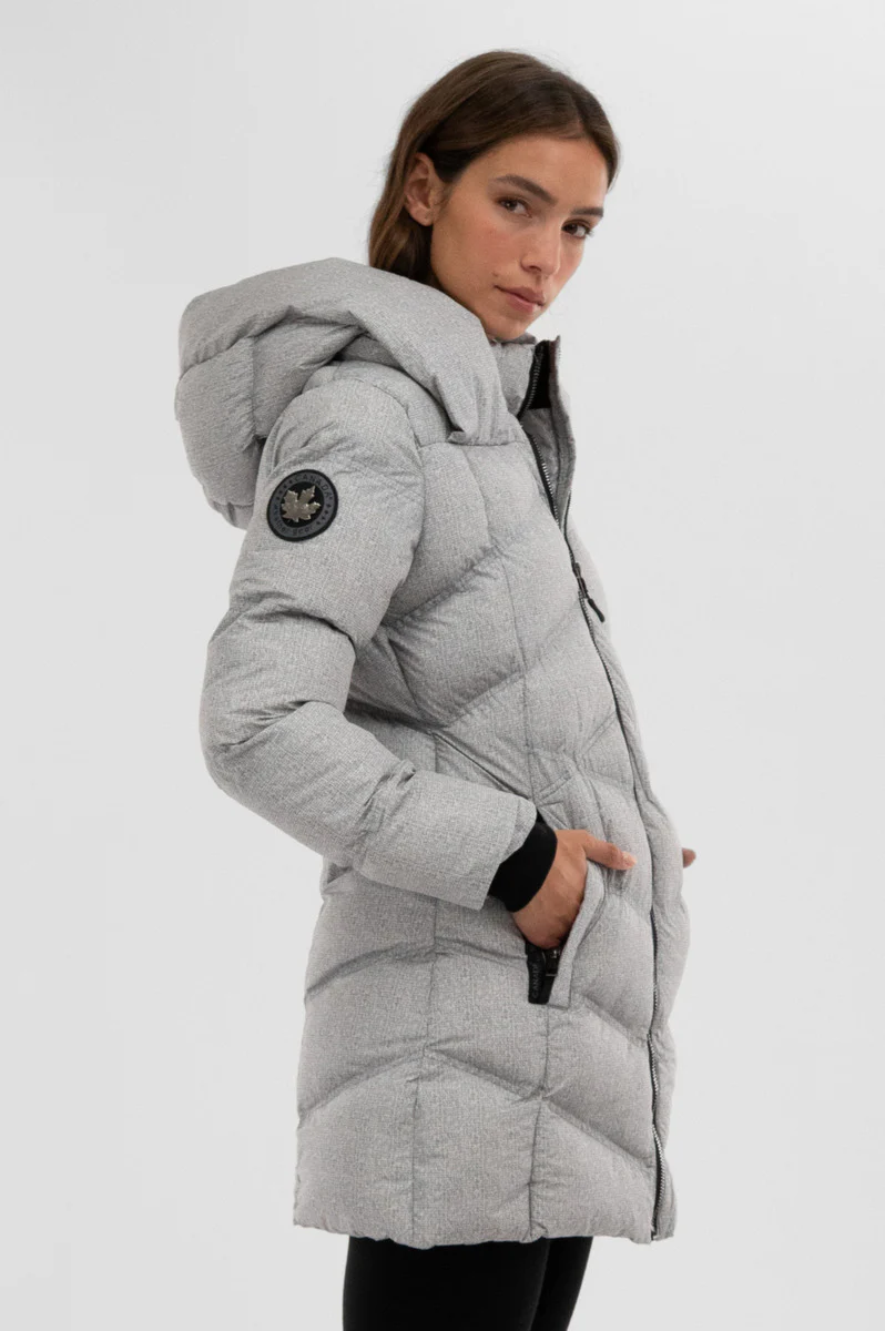 Canada Weather Gear Chevron Quilted Parka Jacket - Grey - Image 2