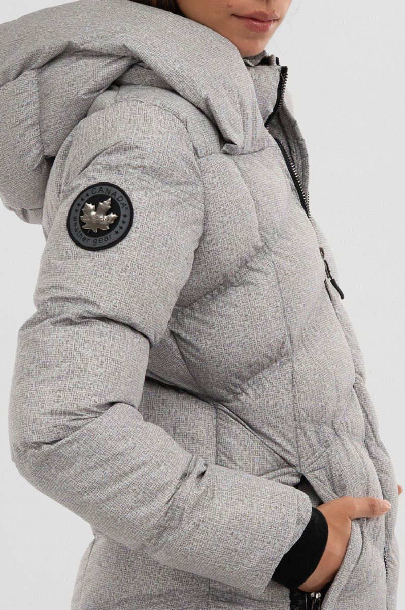 Canada Weather Gear Chevron Quilted Parka Jacket - Grey - Image 4