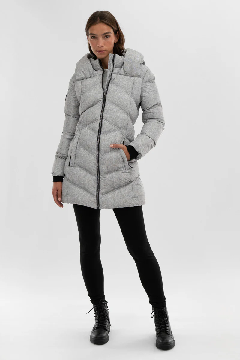 Canada Weather Gear Chevron Quilted Parka Jacket - Grey - Image 5