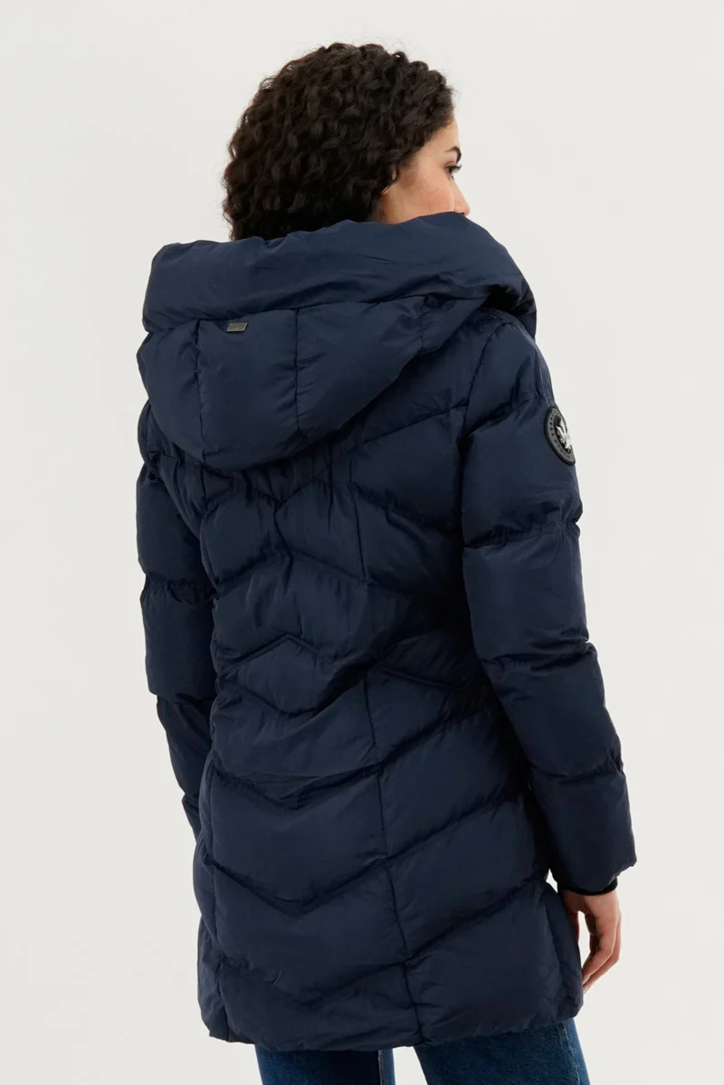 Canada Weather Gear Chevron Quilted Parka Jacket - Navy - Image 3