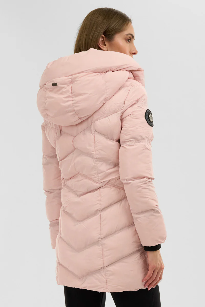 Canada Weather Gear Chevron Quilted Parka Jacket - Pink - Image 3