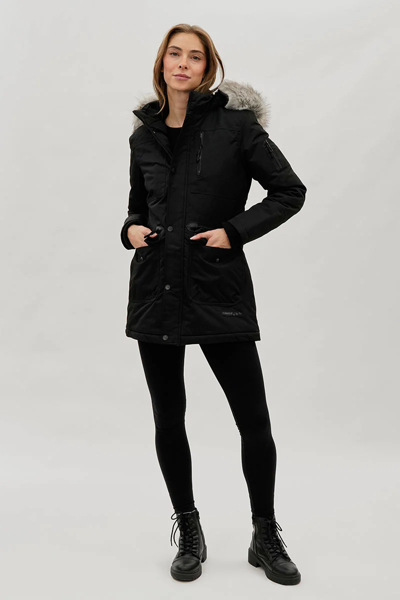 Canada Weather Gear Faux Fur Lined Parka Jacket - Black - Image 5