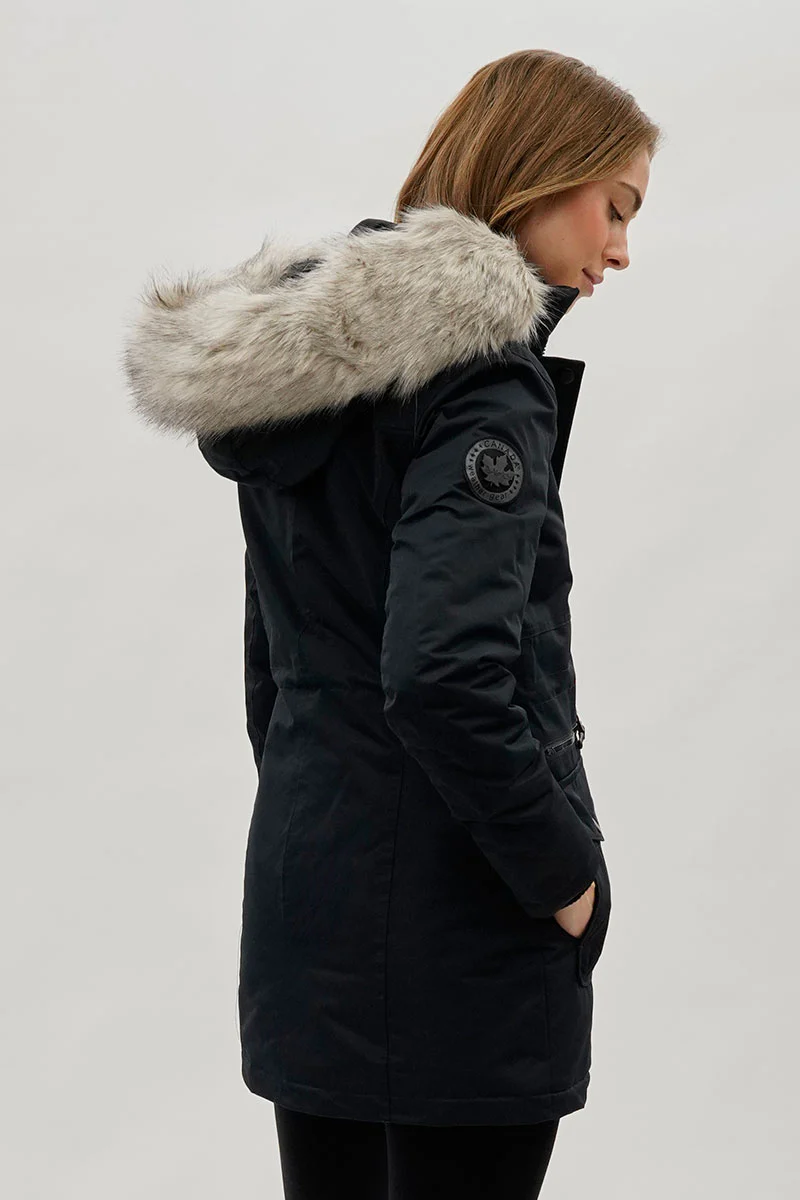 Canada Weather Gear Faux Fur Lined Parka Jacket - Navy - Image 3