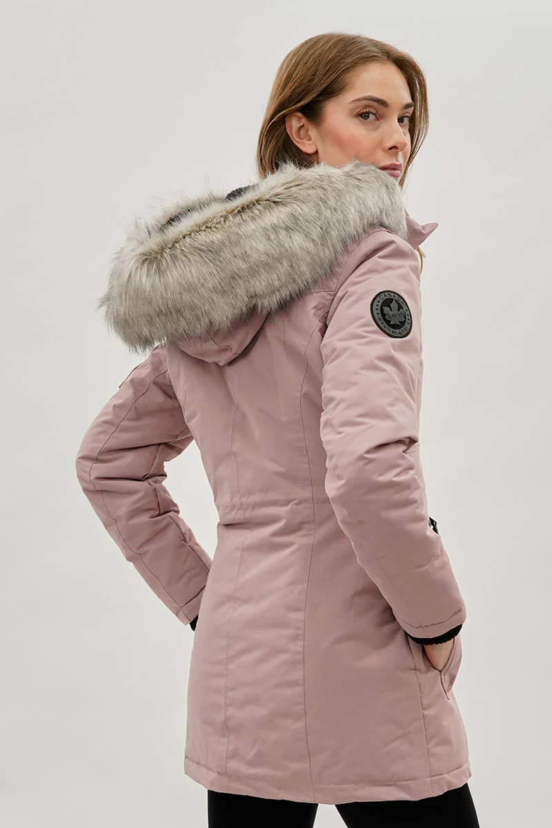 Canada Weather Gear Faux Fur Lined Parka Jacket - Pink - Image 3