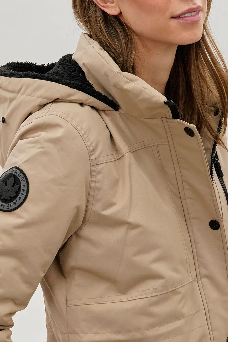 Canada Weather Gear Faux Fur Lined Parka Jacket - Beige - Image 4