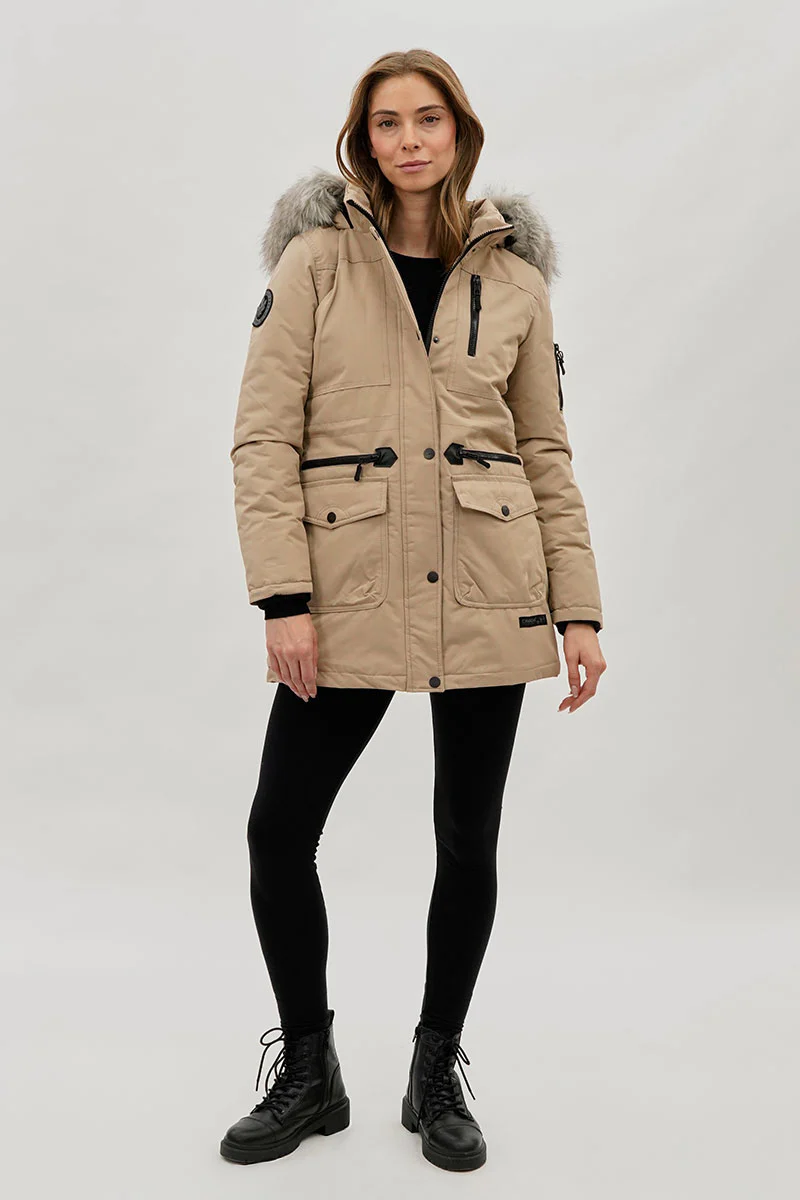 Canada Weather Gear Faux Fur Lined Parka Jacket - Beige - Image 5