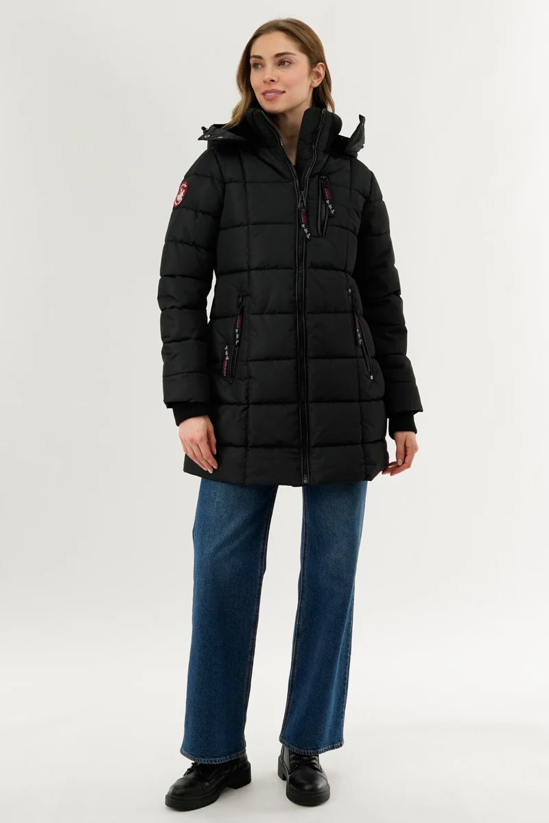 Canada Weather Gear Square Quilted Parka Jacket - Black - Image 5