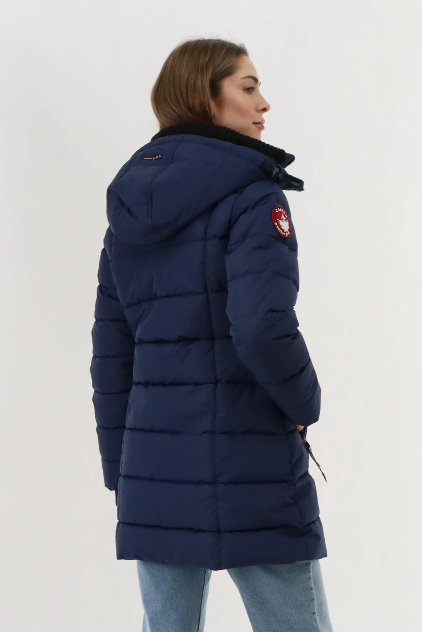 Canada Weather Gear Knit Collar Quilted Puffer Parka - Navy - Image 3