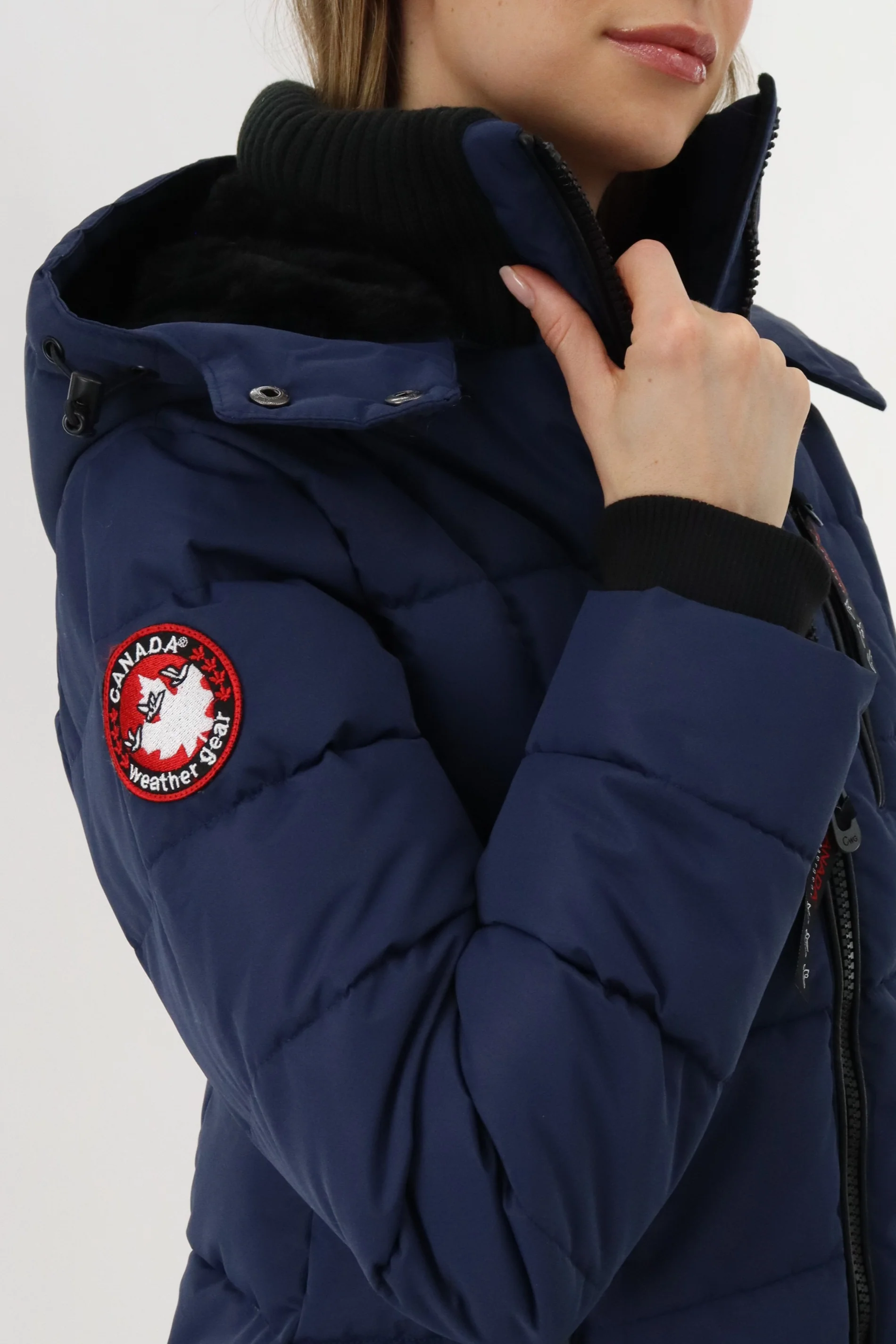 Canada Weather Gear Knit Collar Quilted Puffer Parka - Navy - Image 4