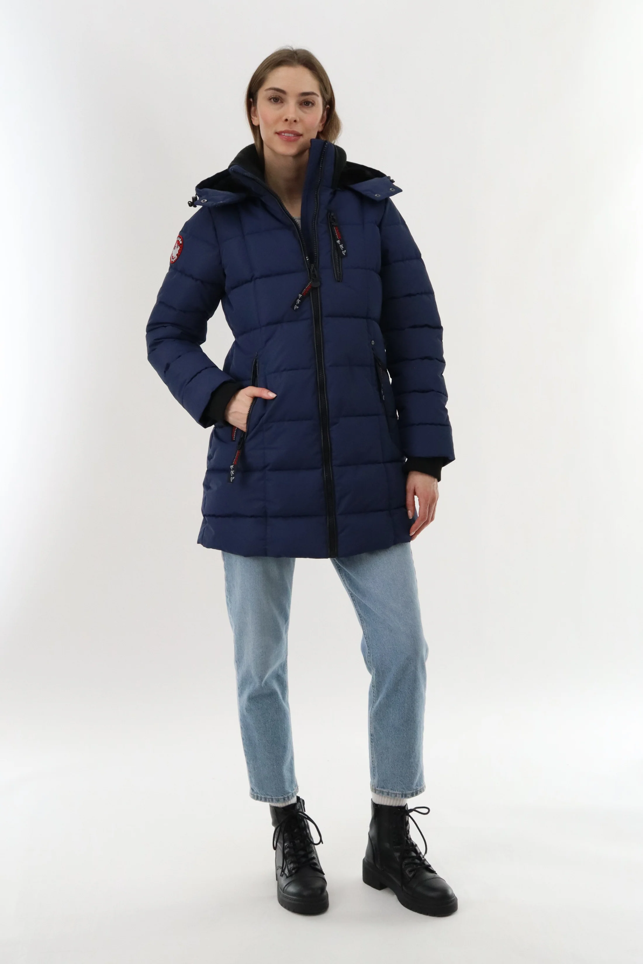 Canada Weather Gear Knit Collar Quilted Puffer Parka - Navy - Image 5