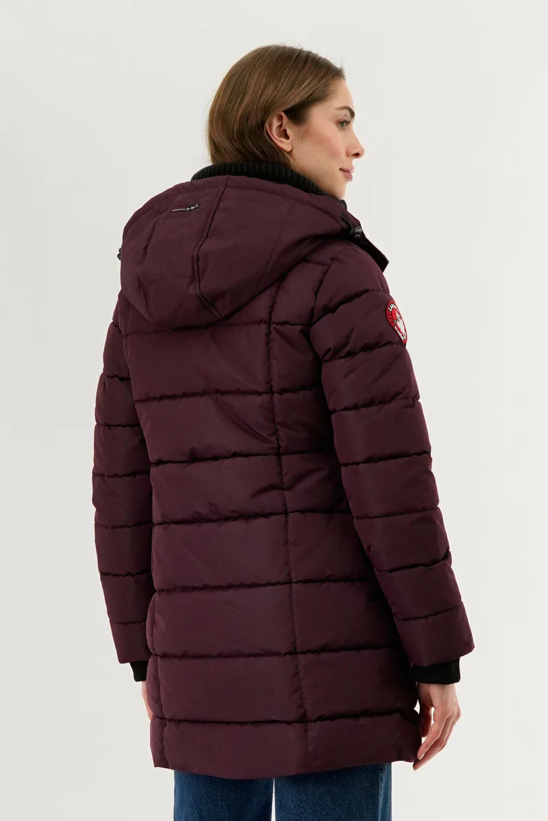 Canada Weather Gear Square Quilted Parka Jacket - Burgundy - Image 3