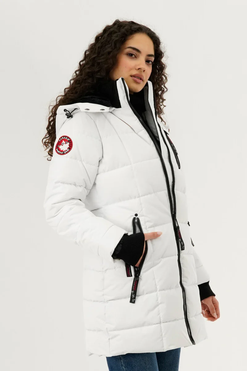 Canada Weather Gear Square Quilted Parka Jacket - White - Image 2