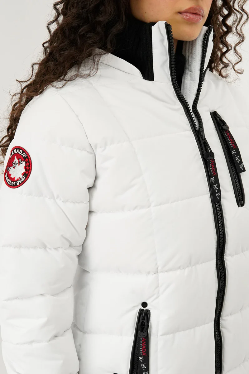Canada Weather Gear Square Quilted Parka Jacket - White - Image 4