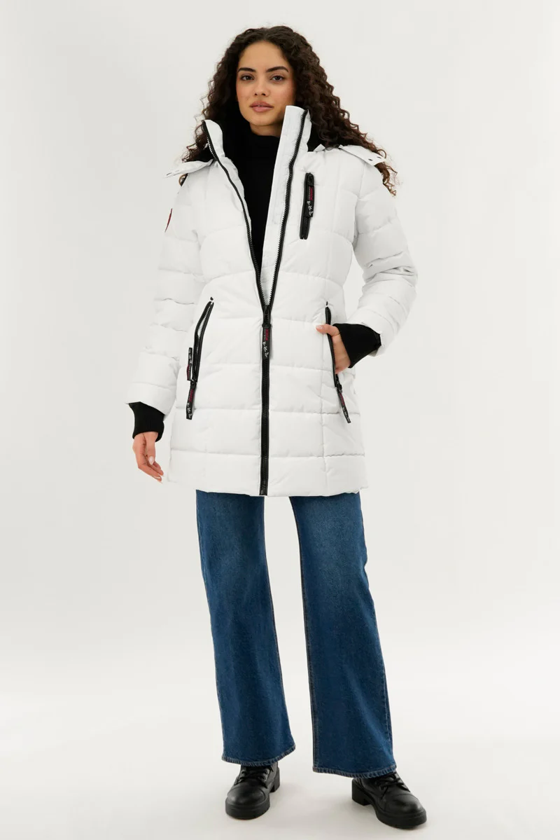 Canada Weather Gear Square Quilted Parka Jacket - White - Image 5