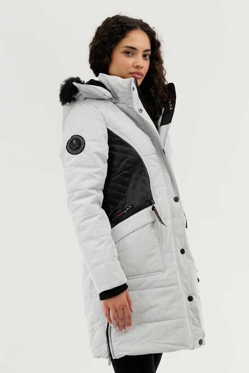 Canada Weather Gear Vegan Leather Insert Parka Jacket - Stone - Image 2